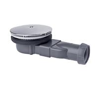Wirquin 30719686 Bonde de douche extra-plate Slim pour receveurs extra-plats ø90 avec membrane et dôme en ABS, gris