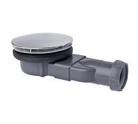 Wirquin 30720269 Bonde de douche à membrane Slim avec dôme en métal pour receveur, gris