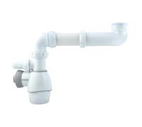 Wirquin 30721196 Siphon déporté télescopique Tout en un pour évier 2 bacs, blanc