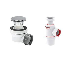 Wirquin 30721530 Ensemble complet lavabo XS Pure Quick Clac, Chromé & 30722158 Siphon de lavabo Neo Air D32, Blanc