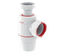 Wirquin 30722144 Siphon Lavabo Néo Ø40 mm sans Prise Machine à Laver | Fermeture 1/4 de tour, sortie 40 mm, étanche, installation facile, entretien facile, fabriqué en France, blanc et rouge