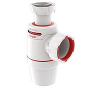 Wirquin 30722146 Siphon Évier Néo Air Ø40 mm avec Prise Machine à Laver | Étanche, zéro bruit, anti-odeurs, anti-vide intégré, installation facile, gain de place, fabriqué en France, blanc et rouge