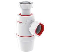 Wirquin 30722152 Siphon Lavabo Néo Ø32 mm sans Prise Machine à Laver | Fermeture 1/4 de tour, sortie 32 mn, étanche, installation facile, fabriqué en France, blanc et rouge