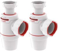 Wirquin 30722156 Siphon d'évier Néo Air ⌀40 mm zéro fuite, blanc (Lot de 2)