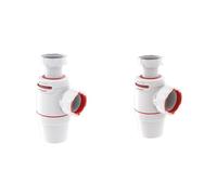 Wirquin 30722158 Siphon de lavabo Néo Air Ø32 zéro fuite, blanc & 30722146 Siphon d'évier Néo Air ⌀40 mm zéro fuite, blanc