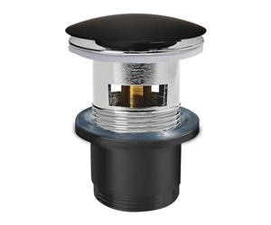 Wirquin 30722855 Bonde de lavabo design en laiton avec trop-plein 80 mm et Quick-Clac, noir