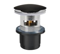 Wirquin 30722855 Bonde Lavabo noire avec Trop-Plein avec Corps de Bonde | Vasque encastrée, design, fermeture Quick-Clac, laiton noir mat, étanche, installation facile, entretien facile