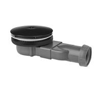 Wirquin 30722861 Bonde de douche extra-plate pour receveurs extra-plats ø90 avec dôme en ABS, noir