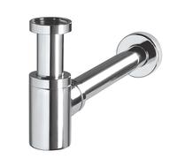 Wirquin 30723103 Mini Siphon de lavabo design en laiton, chromé | Gain de place, design, étanche, anti-odeurs, installation facile, réglable, entretien facile, accessible si bouchage