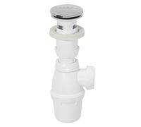 Wirquin 30723121 Vidage pour lavabo avec trop-plein intégré, bonde clapet quick-clac, blanc