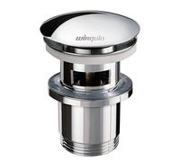 Wirquin 30723123 Bonde de lavabo design en laiton Quick Clac avec trop plein et corps de bonde, chromé