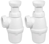 Wirquin 30723136 Siphon de lavabo Ø32 réglable en hauteur, blanc (Lot de 2)
