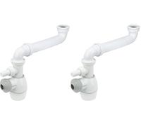 Wirquin 30723175 Siphon de lavabo déporté Tout en un, blanc (Lot de 2)