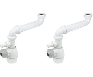 Wirquin 30723175 Siphon de lavabo déporté Tout en un, blanc (Lot de 2)