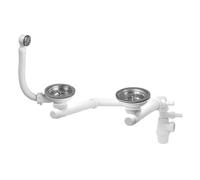 Wirquin 30723182 Kit Bonde Siphon Évier 2 bacs Ø90 mm à Panier