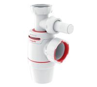 Wirquin Siphon évier Néo Air 30723195 – blanc Ø40, anti‑vide intégré, réglable, compact