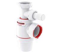 Wirquin 30722155 Siphon d'évier Néo Air ⌀40 mm zéro fuite avec prise machine à laver, blanc