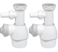 Wirquin 30723208 Siphon tout en un universel lavabo évier, blanc (Lot de 2)
