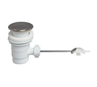 Wirquin 30723221 Bonde de lavabo en plastique à fermeture à tirette, blanc et chromé