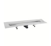 Wirquin 30723239 Caniveau douche à l'italienne Venisio chromé 70 cm avec sortie orientable et grille en inox brossé