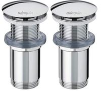 Wirquin 30723413 Bonde de lavabo laiton design avec corps de bonde, chromé (Lot de 2)