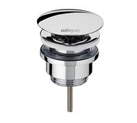 Wirquin 30723420 Bonde de lavabo universelle en laiton avec dôme fixe et vis centrale, chromé