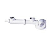 Wirquin Siphon d'évier 30723640 extra plat, tubulure pour évier 2 bacs, blanc