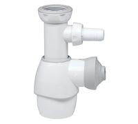 Wirquin 30723641 Kit bonde et Siphon Universel Tout en Un pour lavabo et évier avec Prise Machine à Laver, Blanc Ensemble Complet