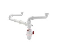 Wirquin 30723889 Vidage pour lavabo tubulure de raccordement avec siphon, blanc