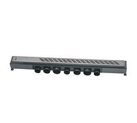 Wirquin 30723956 Caniveau douche à l'italienne Venisio L.700 mm avec grille Line en inox largeur 43 mm design traits, chromé