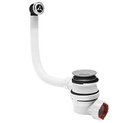 Wirquin 30723975 Ensemble complet vidage avec bonde de lavabo et siphon ultra compact Quick-Clac avec trop-plein Nano 6.7, chromé et blanc