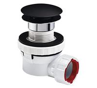Wirquin 30723978 Ensemble bonde et siphon ultra compact pour lavabo Nano 6.7, noir et blanc