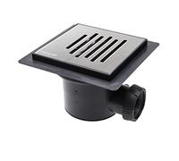 Wirquin 30723995 Bonde de Sol à maçonner Venisio Horizontal, chromé, Gris et Noir