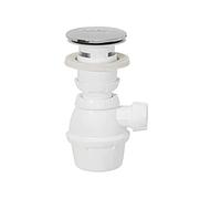 Wirquin 30723999 Ensemble complet vidage pour lavabo avec trop-plein intégré et bonde clapet Quick-Clac, blanc et chromé