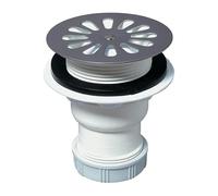 Wirquin 30724003 Bonde de douche droite en plastique pour receveurs ø60, blanc et chromé