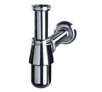 Wirquin 30724028 Siphon Lavabo Ø32 mm avec Tube Sortie Murale et Rosace | Design, étanche, anti-odeurs, installation facile, réglable, entretien facile, accessible si bouchage, blanc