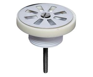 Wirquin 30724255 Bonde de lavabo en plastique avec grille plate en inox, gris