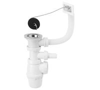 Wirquin 30724275 Kit Bonde Siphon Évier 1 bac Ø50 mm à Bouchon