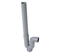 Wirquin Siphon pour machine à laver 30724286 – entrée simple, sortie horizontale, gris