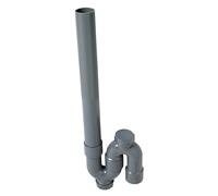 Wirquin Siphon machine à laver 30724301 – PVC simple, crosse à sortie verticale, gris