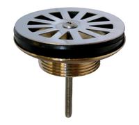 Wirquin 30724329 Bonde pour évier de cuisine 1 bac Ø60 mm en laiton à grille plate inox, chromé