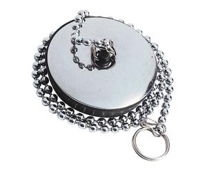 Wirquin 39210002 Bouchon avec enjoliveur en métal et avec chaînette, chromé
