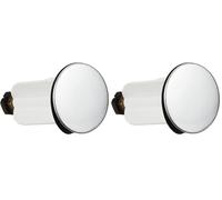 Wirquin 39263001 Clapet Entrant pour bonde Automatique, Blanc et Dessus chromé (Lot de 2)