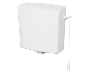 Wirquin 50717361 Réservoir wc haut Reviso blanc en plastique avec kit chasse d'eau