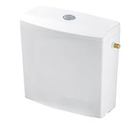 Wirquin 50720024 Réservoir d'eau pour wc Iseo clean bas apparent en plastique avec kit de chasse d'eau complet économie d'eau, blanc