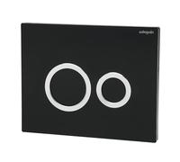 Wirquin 55721306 Plaque de Déclenchement Hoop Noire | PMMA, double chasse, économie d'eau, installation facile, fabriqué en France