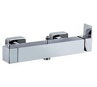 Wirquin 60721402 Mitigeur de douche mécanique carré avec inverseur céramique intégré, chromé