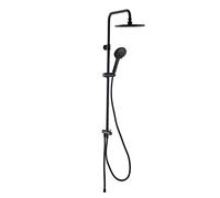 Wirquin 60722891 Colonne de douche avec mitigeur thermostatique Black Touch Switch 5 jets noir, inverseur céramique, hauteur réglable, anti-calcaire, ACS