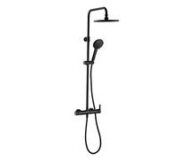 Wirquin 60722892 Colonne de douche avec mitigeur mécanique Black Roma Touch 5 jets, noir
