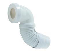 Wirquin 70718863 Pipe wc coudée extensible, à coller pour évacuation toilette, blanc